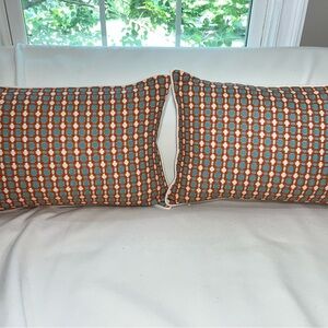 New, 14”x24” Lumbar Covers in Thibaut Coral, Teal, White.